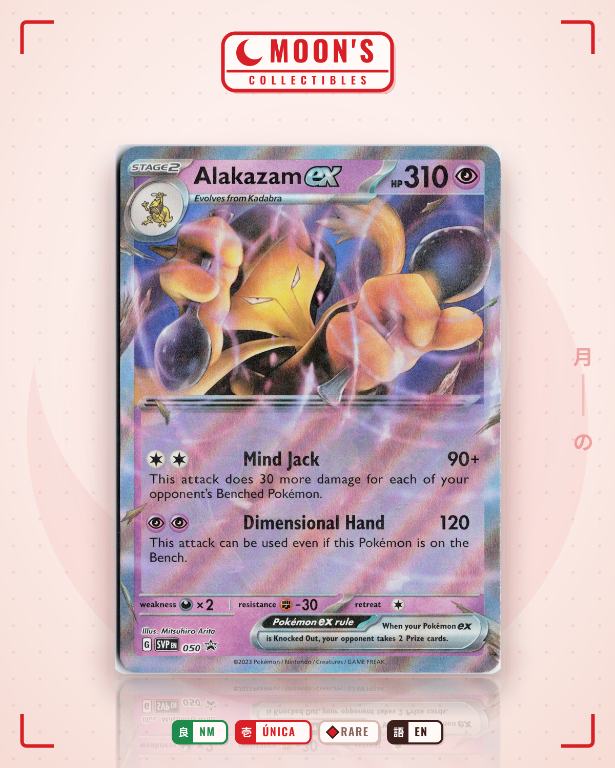 Carta Pokémon Alakazam ex · Scarlet & Violet Black Star Promos #050 (NM) — pieza única en Moon's Collectibles México