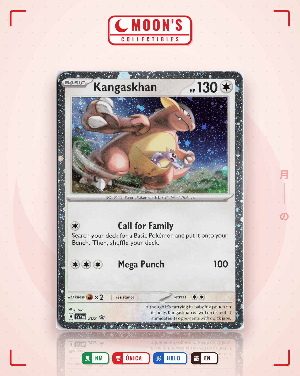 Carta Pokémon Kangaskhan · Scarlet & Violet Black Star Promos #202 (NM) — pieza única en Moon's Collectibles México