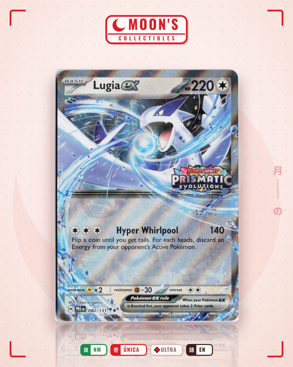 Carta Pokémon Lugia ex · Prismatic Evolutions #082/131 (NM) — pieza única en Moon's Collectibles México