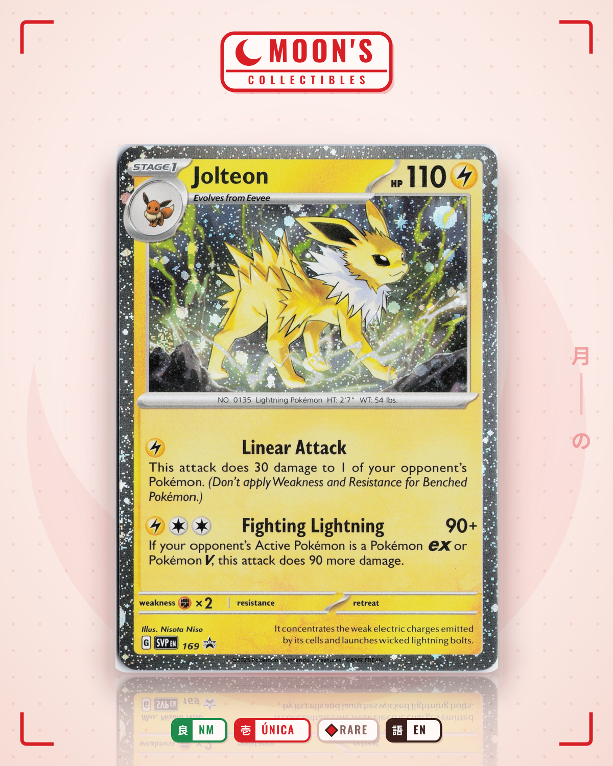 Carta Pokémon Jolteon · Scarlet & Violet Black Star Promos #169 (NM) — pieza única en Moon's Collectibles México