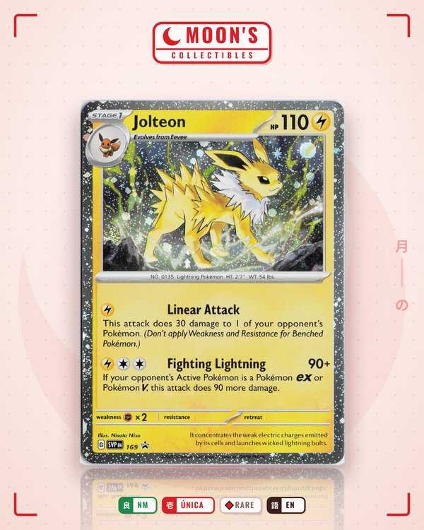 Carta Pokémon Jolteon · Scarlet & Violet Black Star Promos #169 (NM) — pieza única en Moon's Collectibles México