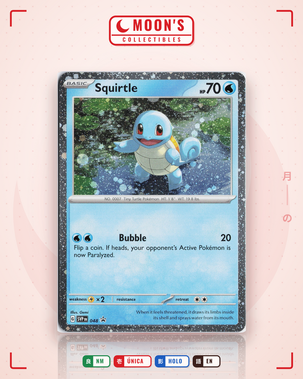 Carta Pokémon Squirtle · Scarlet & Violet Black Star Promos #048 (NM) — pieza única en Moon's Collectibles México