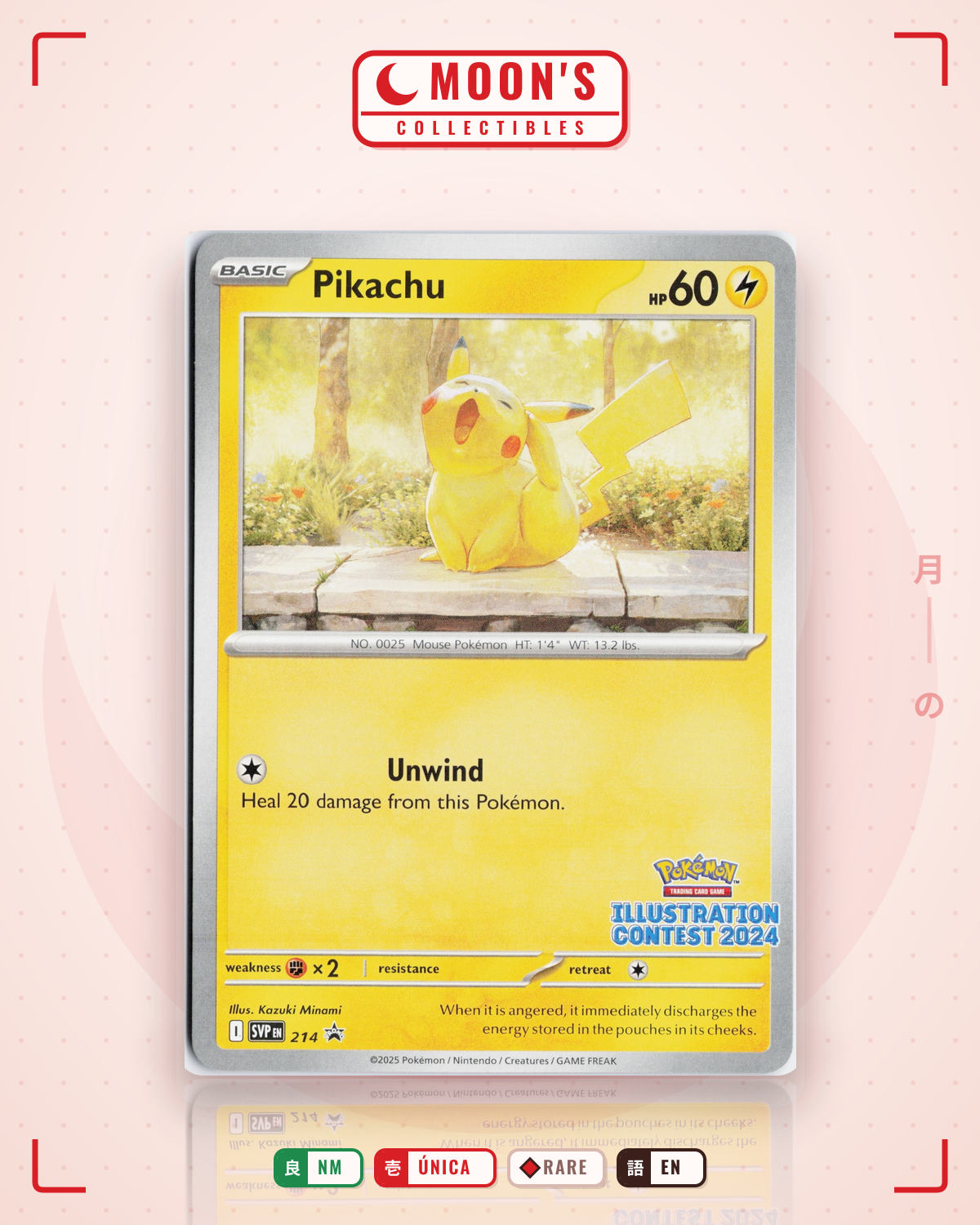 Carta Pokémon Pikachu · Scarlet & Violet Black Star Promos #214 (NM) — pieza única en Moon's Collectibles México