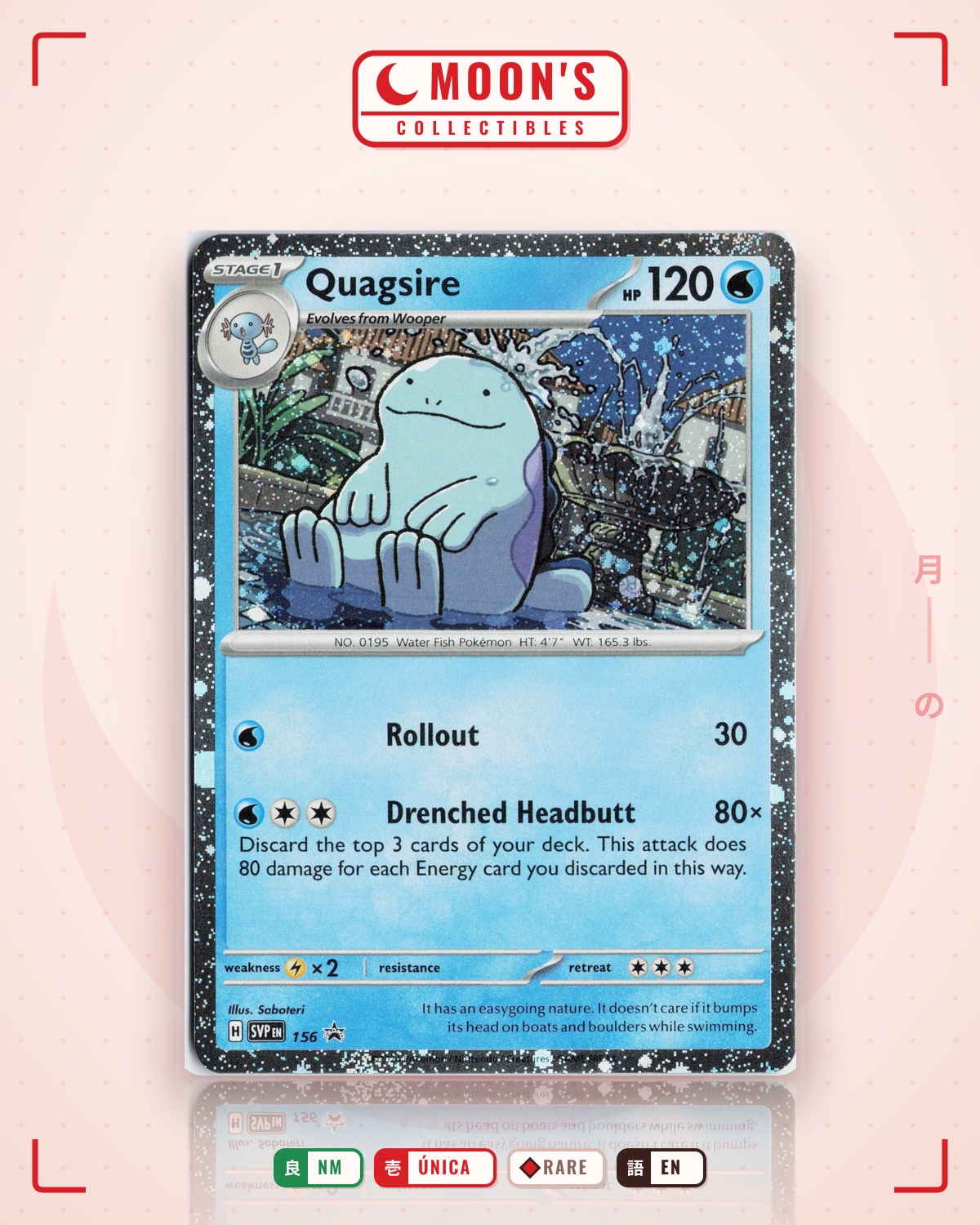 Carta Pokémon Quagsire · Scarlet & Violet Black Star Promos #156 (NM) — pieza única en Moon's Collectibles México