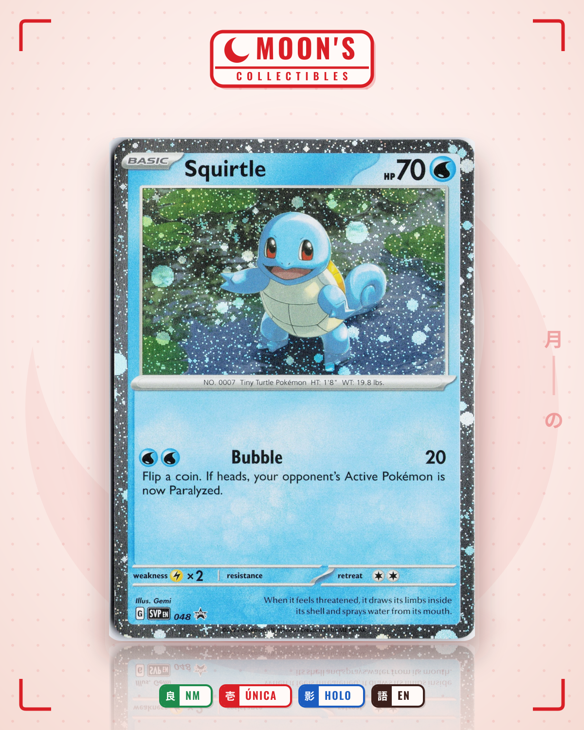 Carta Pokémon Squirtle · Scarlet & Violet Black Star Promos #048 (NM) — pieza única en Moon's Collectibles México