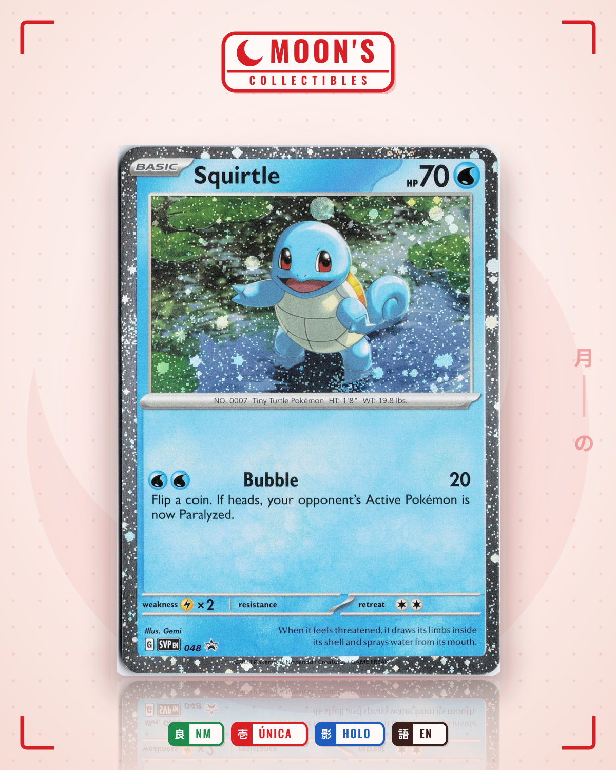 Carta Pokémon Squirtle · Scarlet & Violet Black Star Promos #048 (NM) — pieza única en Moon's Collectibles México