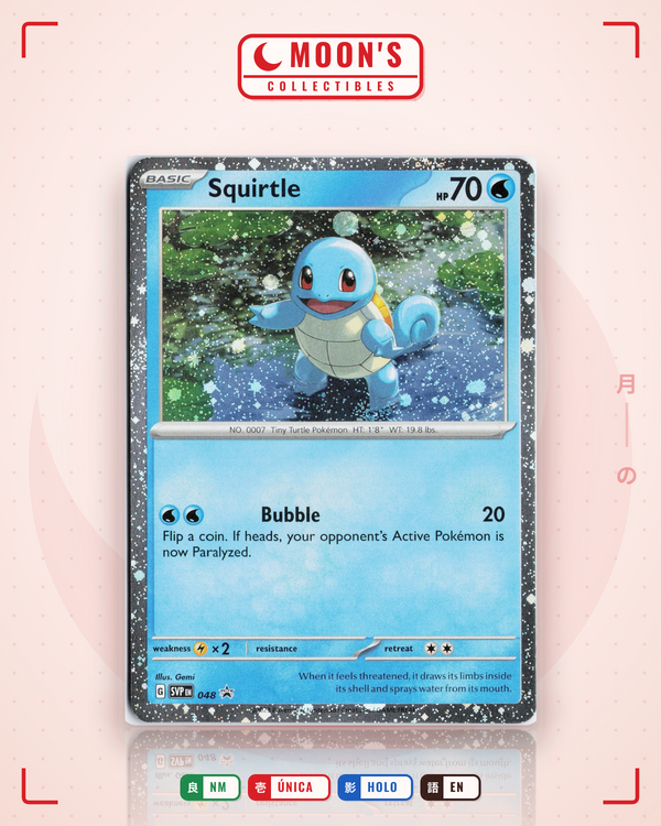 Carta Pokémon Squirtle · Scarlet & Violet Black Star Promos #048 (NM) — pieza única en Moon's Collectibles México