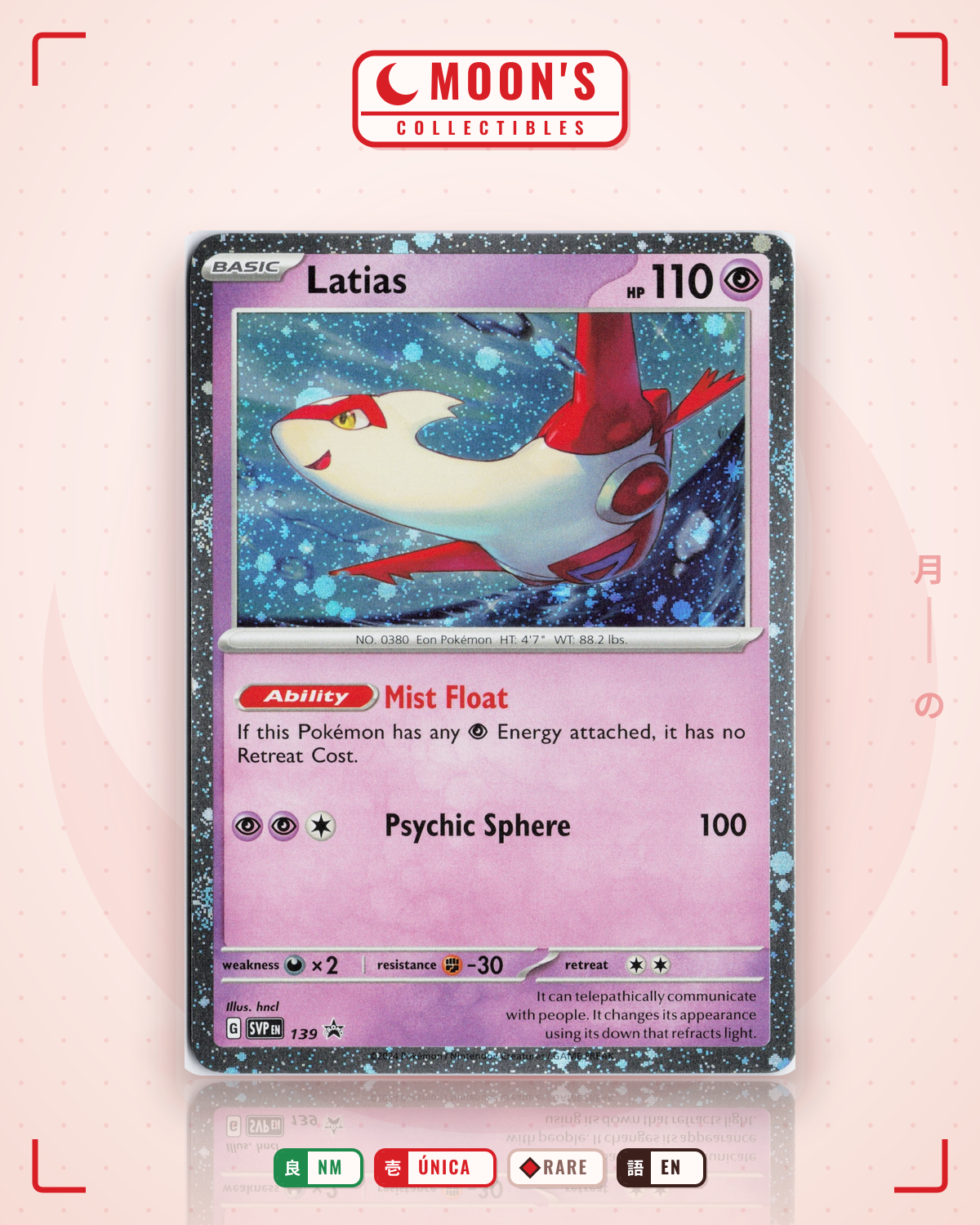 Carta Pokémon Latias · Scarlet & Violet Black Star Promos #139 (NM) — pieza única en Moon's Collectibles México