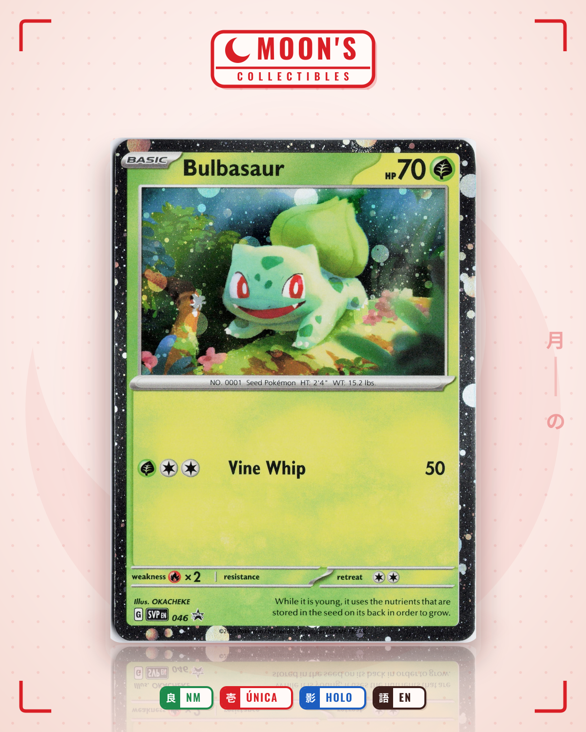 Carta Pokémon Bulbasaur · Scarlet & Violet Black Star Promos #046 (NM) — pieza única en Moon's Collectibles México