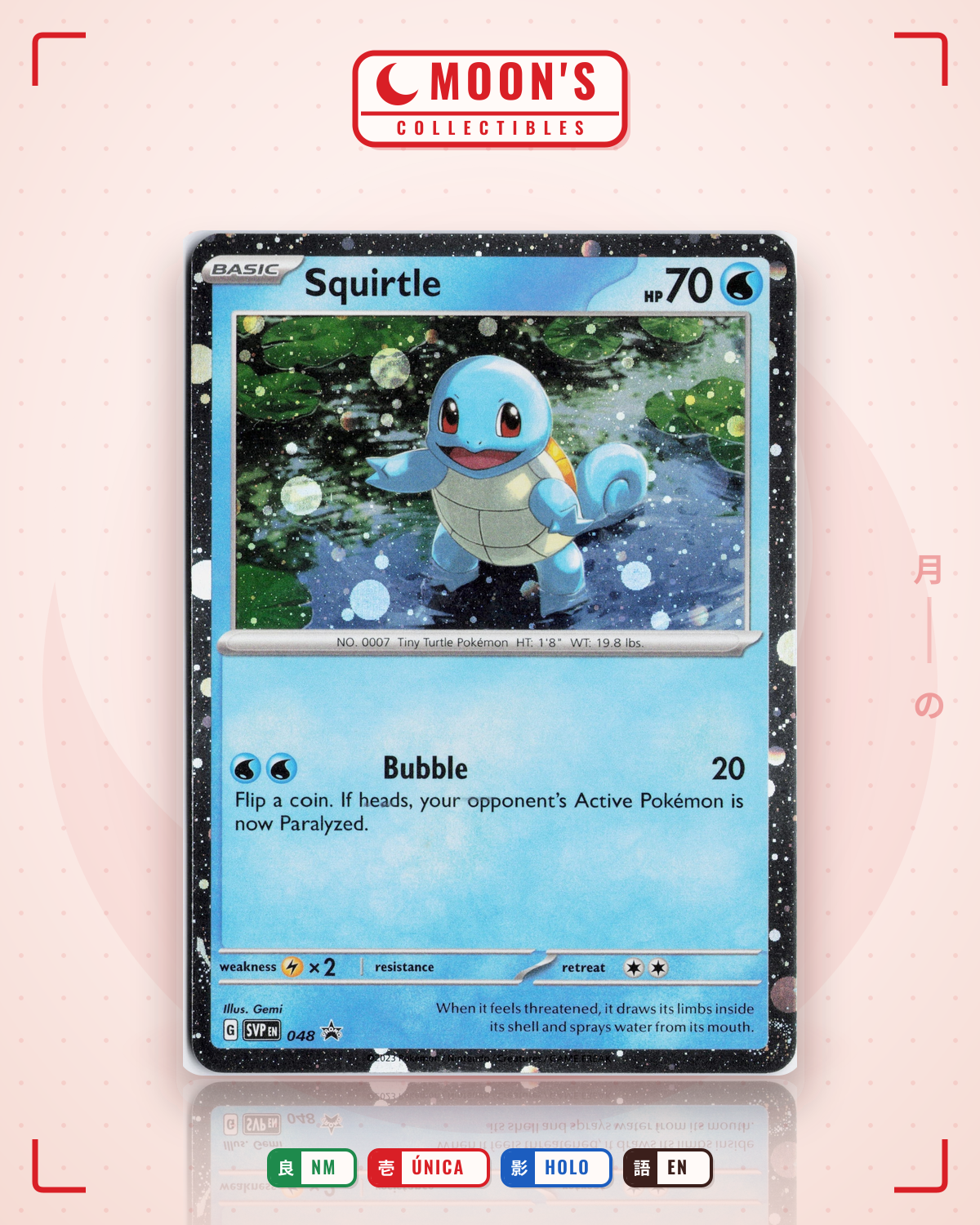 Carta Pokémon Squirtle · Scarlet & Violet Black Star Promos #048 (NM) — pieza única en Moon's Collectibles México
