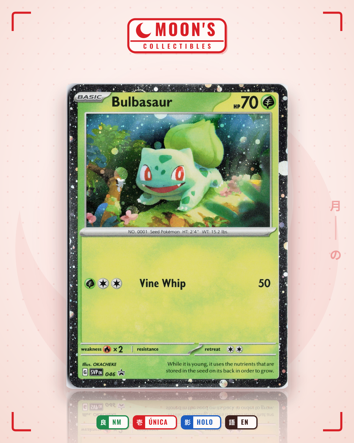 Carta Pokémon Bulbasaur · Scarlet & Violet Black Star Promos #046 (NM) — pieza única en Moon's Collectibles México