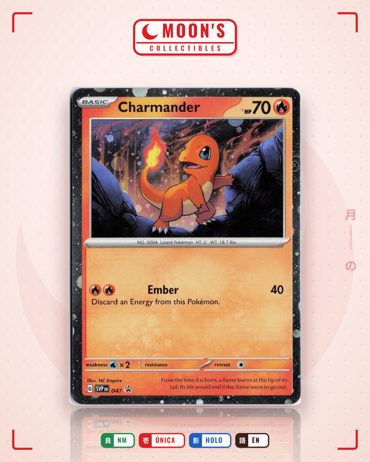 Carta Pokémon Charmander · Scarlet & Violet Black Star Promos #047 (NM) — pieza única en Moon's Collectibles México
