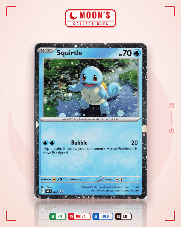 Carta Pokémon Squirtle · Scarlet & Violet Black Star Promos #048 (NM) — pieza única en Moon's Collectibles México