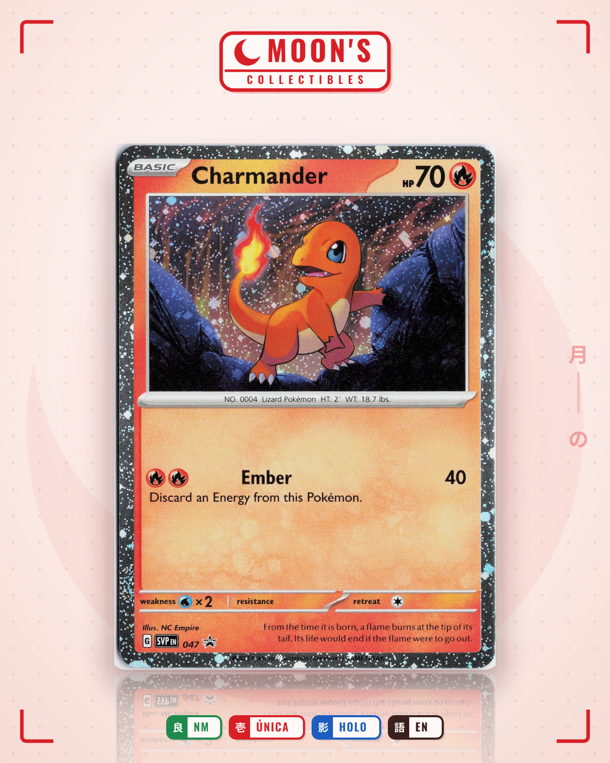 Carta Pokémon Charmander · Scarlet & Violet Black Star Promos #047 (NM) — pieza única en Moon's Collectibles México