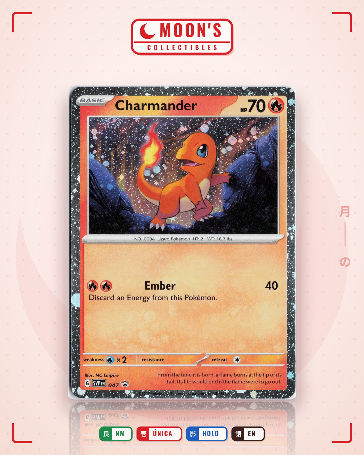 Carta Pokémon Charmander · Scarlet & Violet Black Star Promos #047 (NM) — pieza única en Moon's Collectibles México