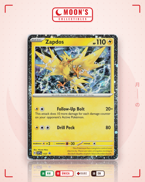 Carta Pokémon Zapdos · Scarlet & Violet Black Star Promos #157 (NM) — pieza única en Moon's Collectibles México