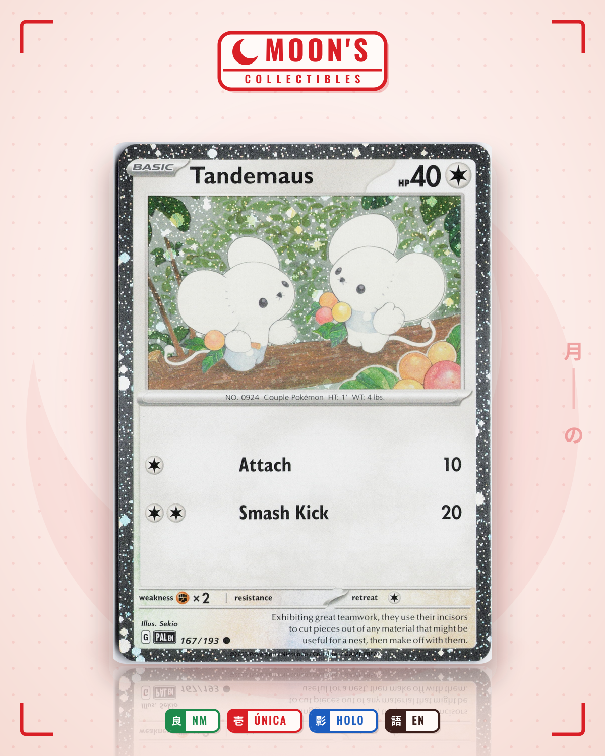 Carta Pokémon Tandemaus · Paldea Evolved #167/193 (NM) — pieza única en Moon's Collectibles México