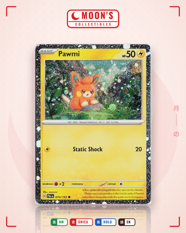 Carta Pokémon Pawmi · Paldea Evolved #074/193 (NM) — pieza única en Moon's Collectibles México