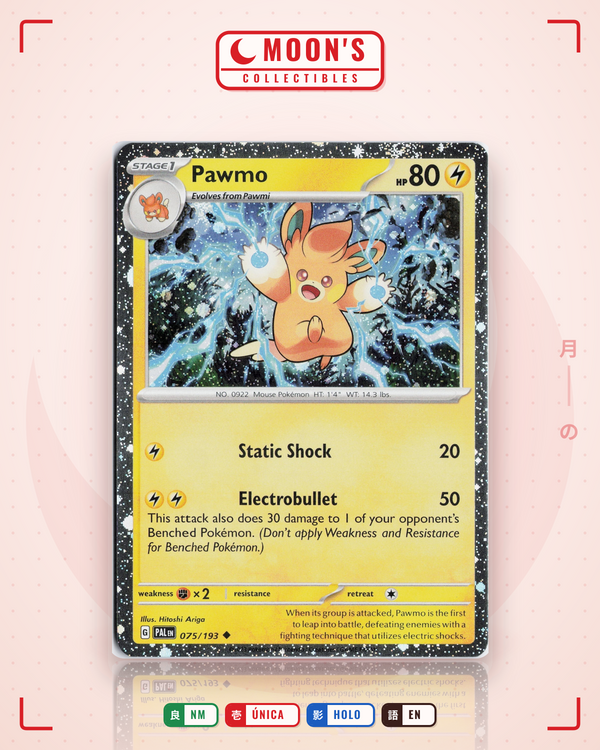 Carta Pokémon Pawmo · Paldea Evolved #075/193 (NM) — pieza única en Moon's Collectibles México