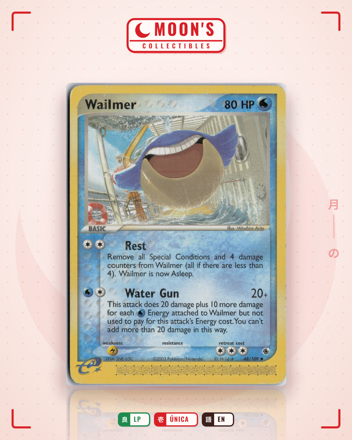 Carta Pokémon Wailmer · Ruby & Sapphire #48/109 (LP) — pieza única en Moon's Collectibles México