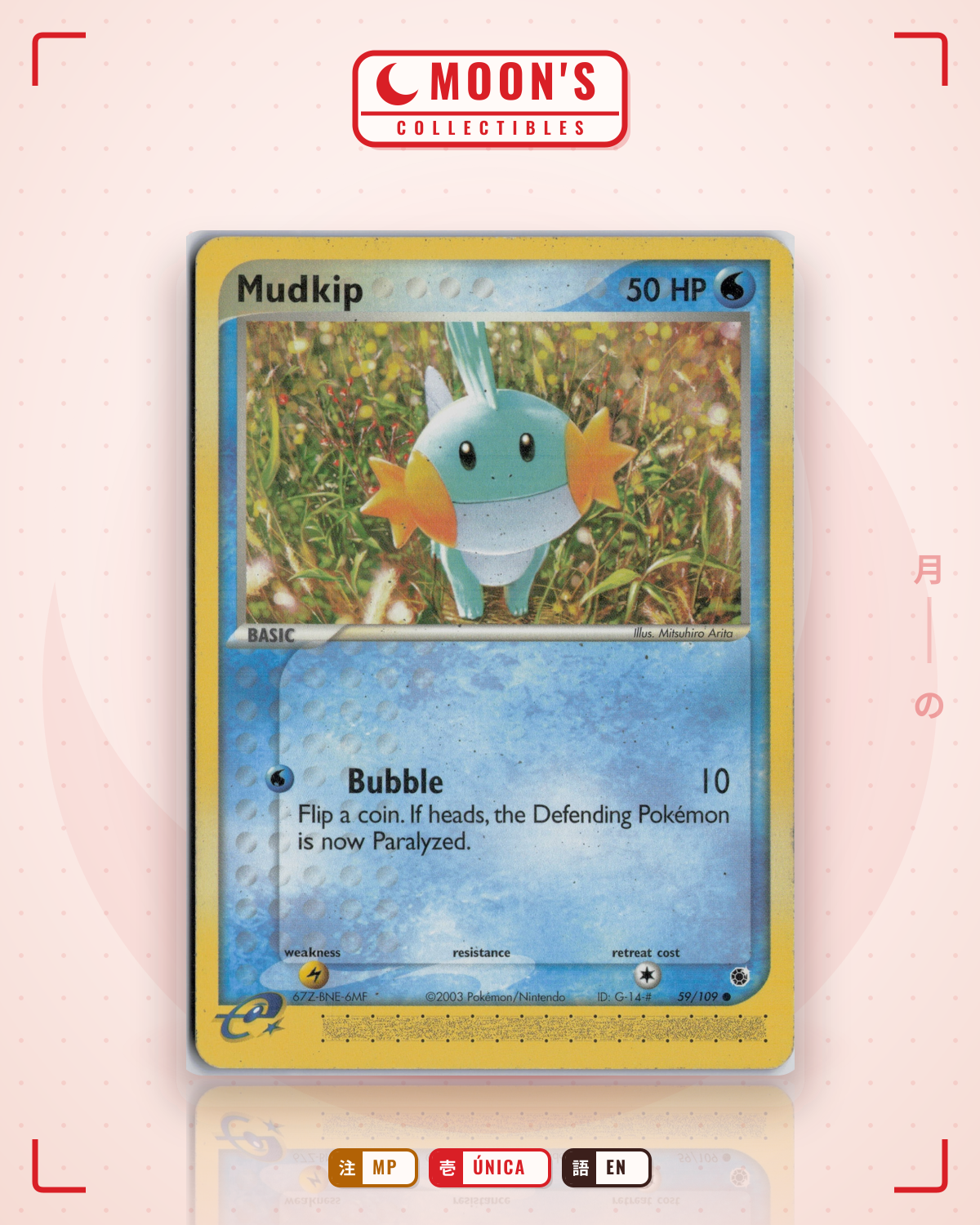 Carta Pokémon Mudkip · Ruby & Sapphire #59/109 (MP) — pieza única en Moon's Collectibles México