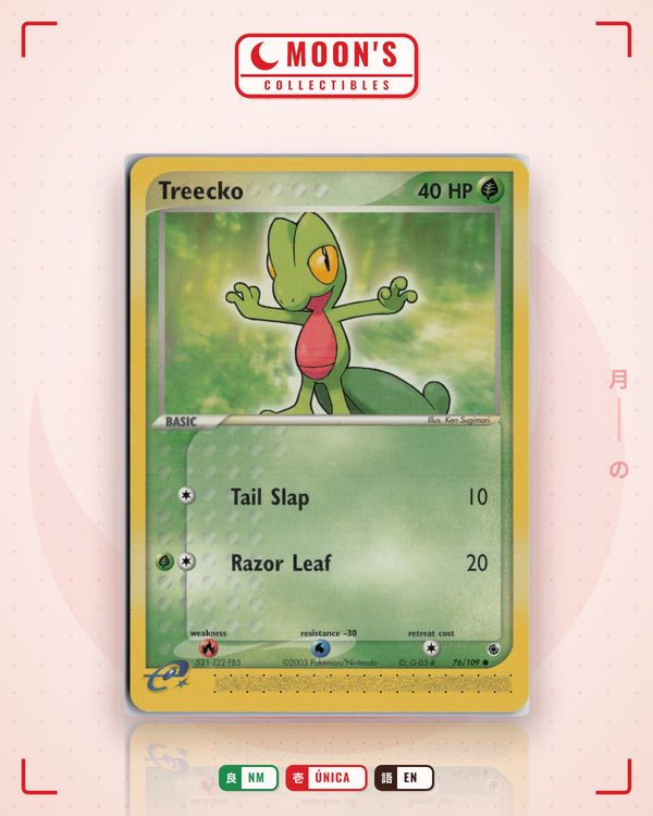 Carta Pokémon Treecko · Ruby & Sapphire #76/109 (NM) — pieza única en Moon's Collectibles México