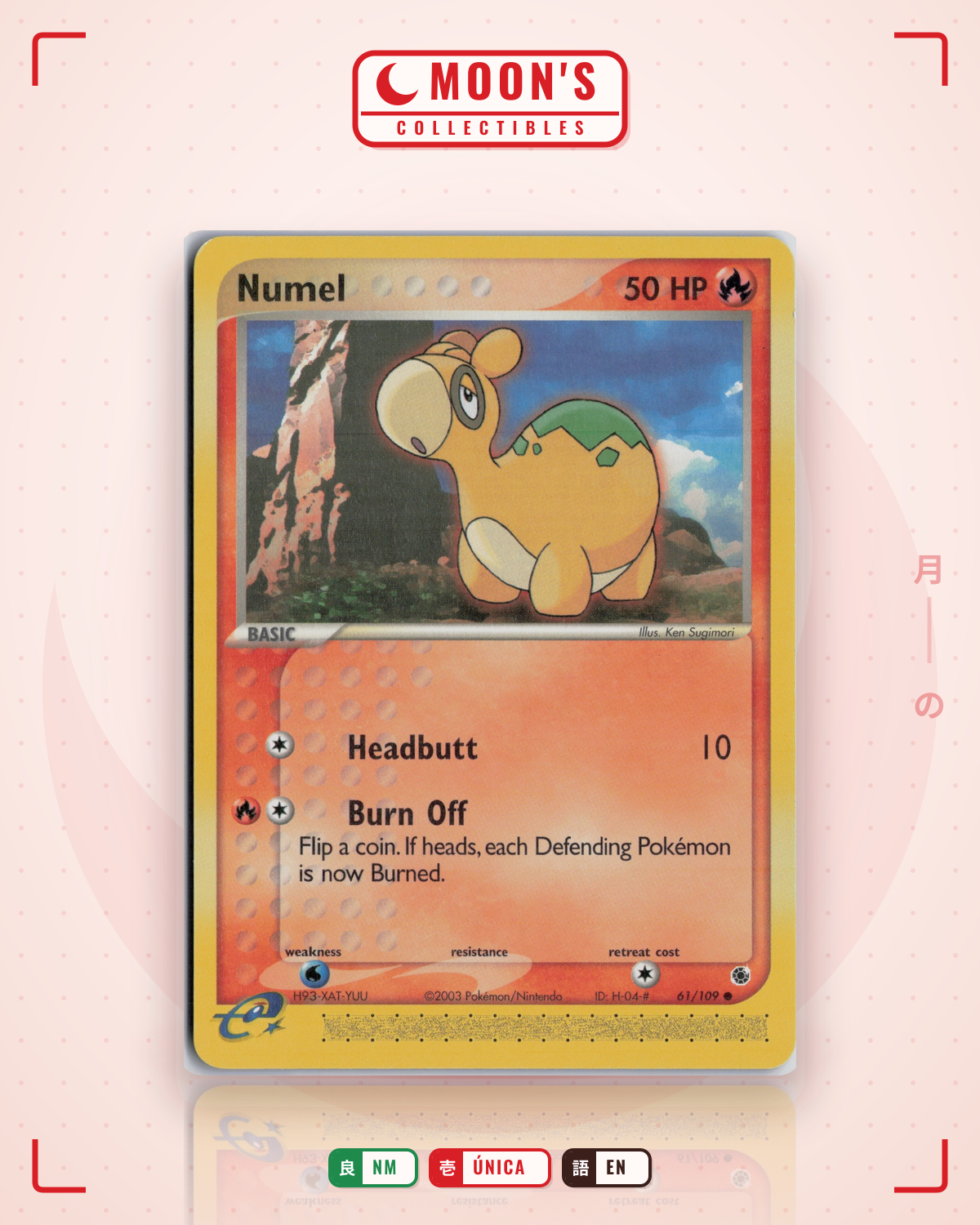 Carta Pokémon Numel · Ruby & Sapphire #61/109 (NM) — pieza única en Moon's Collectibles México