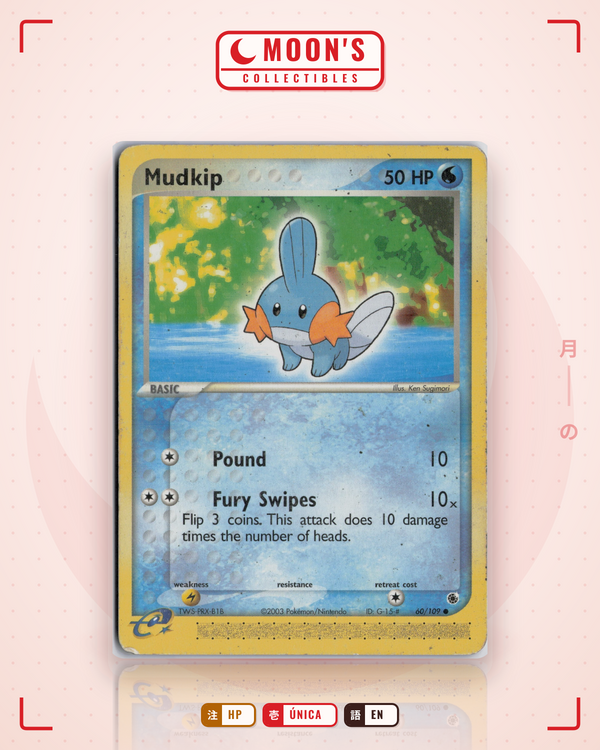 Carta Pokémon Mudkip · Ruby & Sapphire #60/109 (HP) — pieza única en Moon's Collectibles México