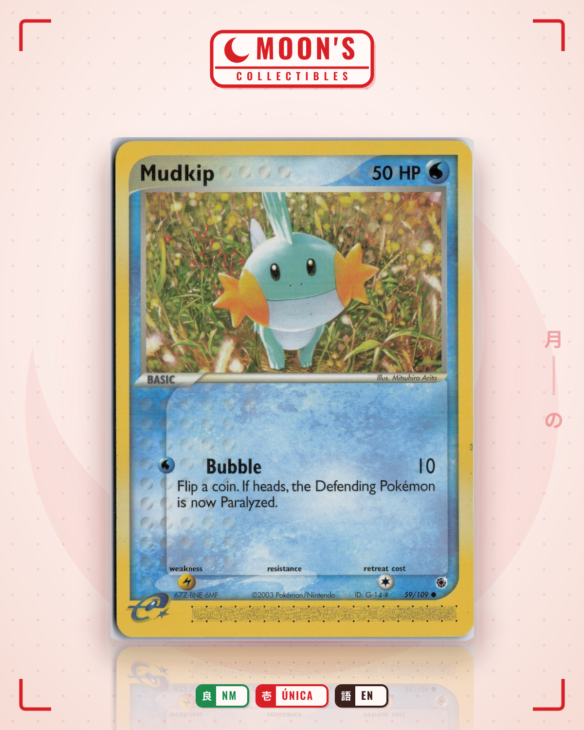 Carta Pokémon Mudkip · Ruby & Sapphire #59/109 (NM) — pieza única en Moon's Collectibles México