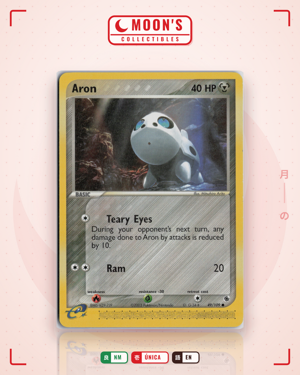 Carta Pokémon Aron · Ruby & Sapphire #49/109 (NM) — pieza única en Moon's Collectibles México