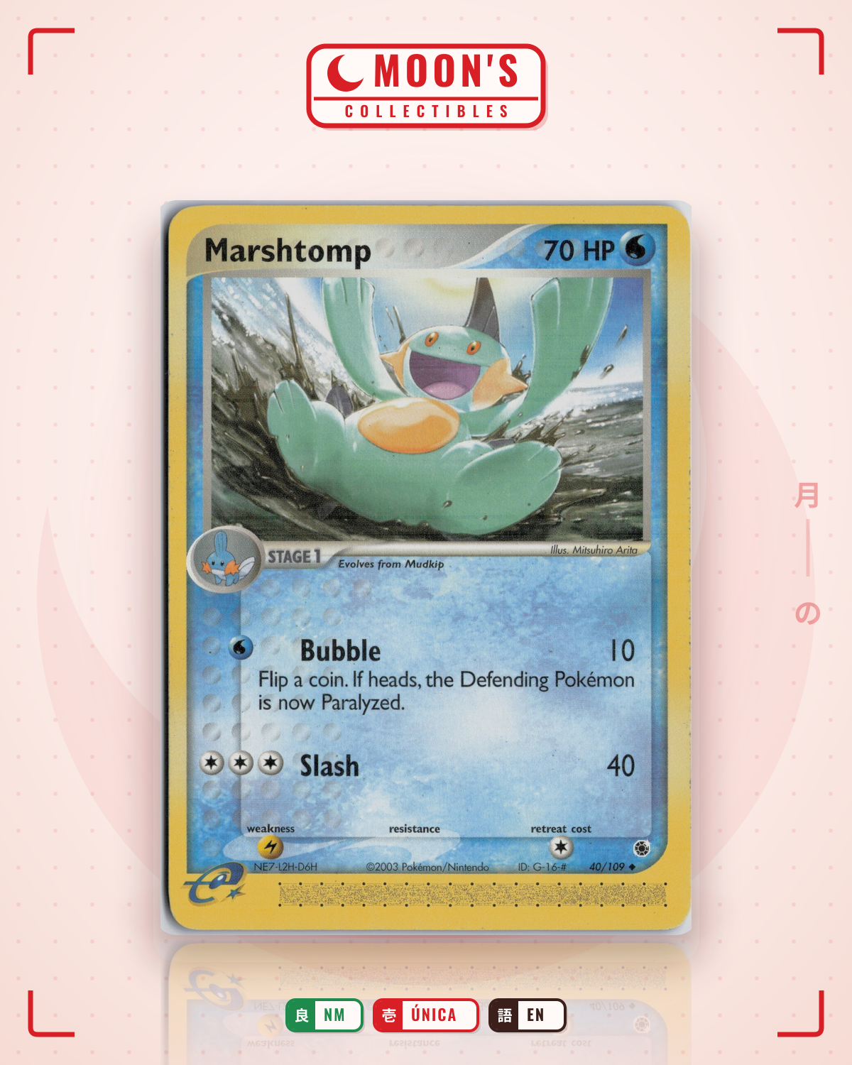 Carta Pokémon Marshtomp · Ruby & Sapphire #40/109 (NM) — pieza única en Moon's Collectibles México