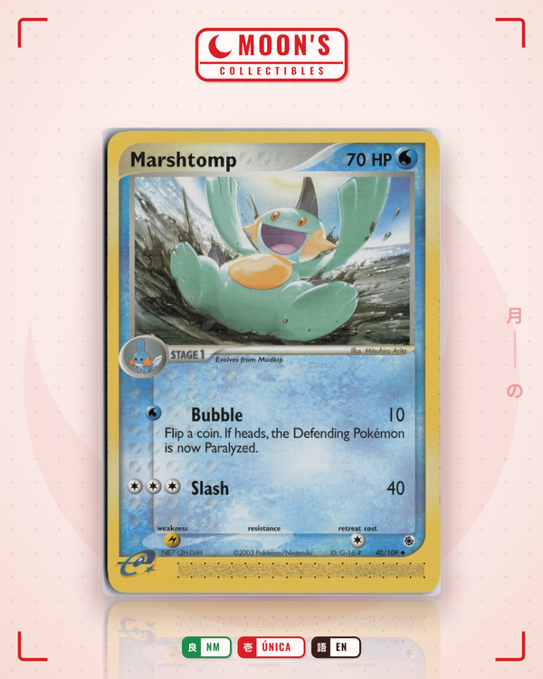Carta Pokémon Marshtomp · Ruby & Sapphire #40/109 (NM) — pieza única en Moon's Collectibles México