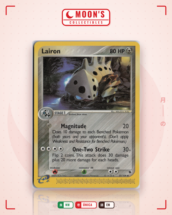 Carta Pokémon Lairon · Ruby & Sapphire #37/109 (NM) — pieza única en Moon's Collectibles México