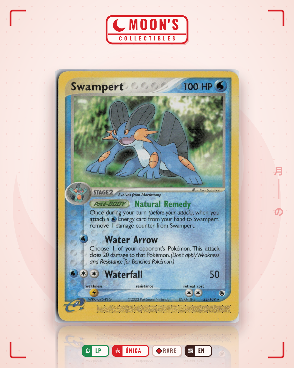 Carta Pokémon Swampert · Ruby & Sapphire #23/109 (LP) — pieza única en Moon's Collectibles México