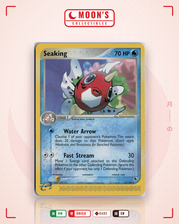 Carta Pokémon Seaking · Ruby & Sapphire #21/109 (NM) — pieza única en Moon's Collectibles México