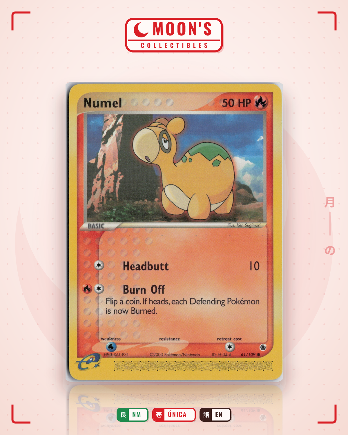 Carta Pokémon Numel · Ruby & Sapphire #61/109 (NM) — pieza única en Moon's Collectibles México