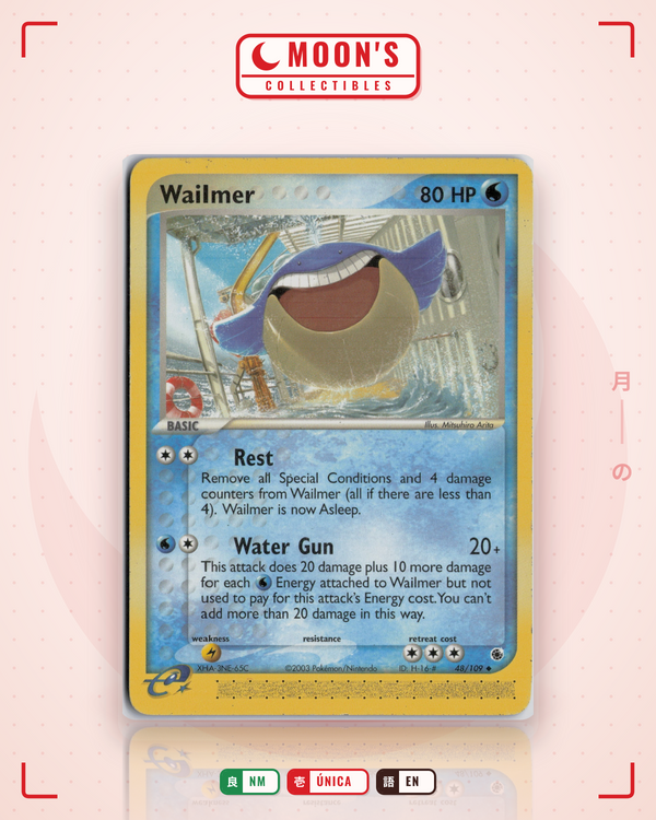 Carta Pokémon Wailmer · Ruby & Sapphire #48/109 (NM) — pieza única en Moon's Collectibles México