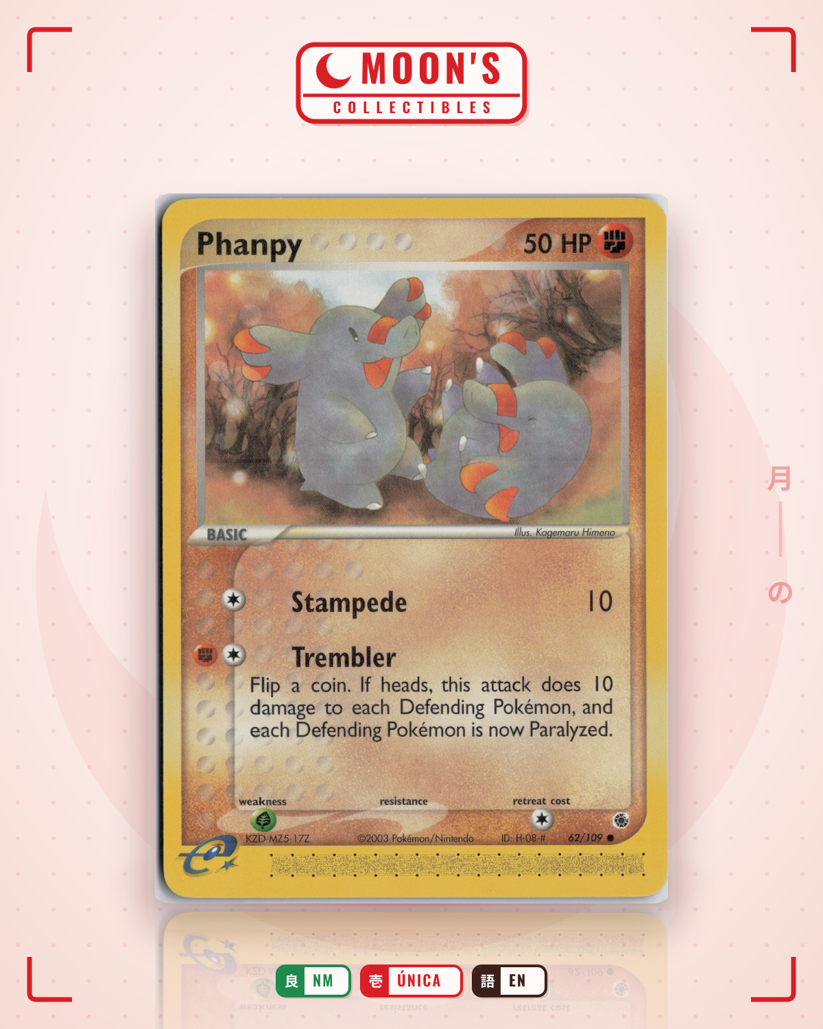 Carta Pokémon Phanpy · Ruby & Sapphire #62/109 (NM) — pieza única en Moon's Collectibles México