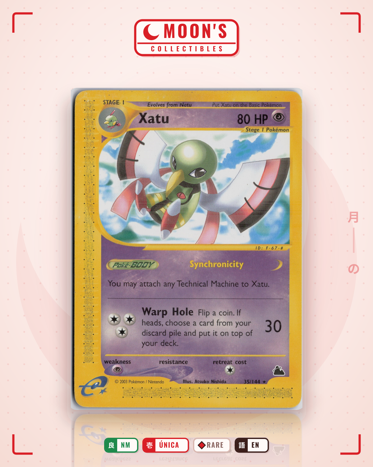 Carta Pokémon Xatu · Skyridge #35/144 (NM) — pieza única en Moon's Collectibles México