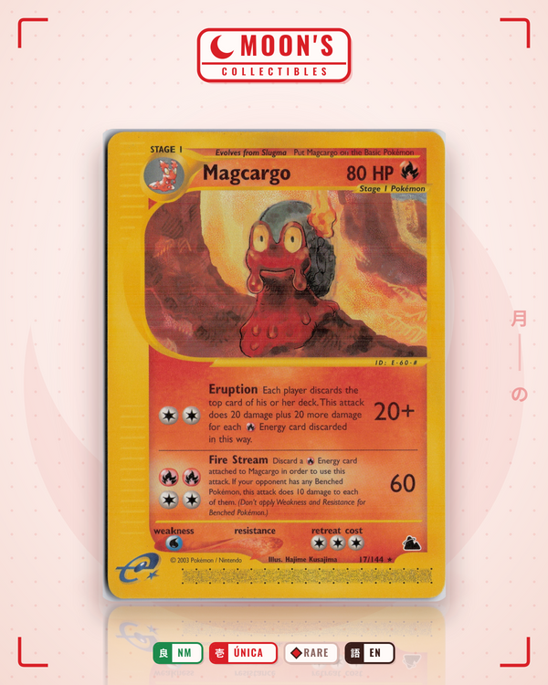 Carta Pokémon Magcargo · Skyridge #17/144 (NM) — pieza única en Moon's Collectibles México