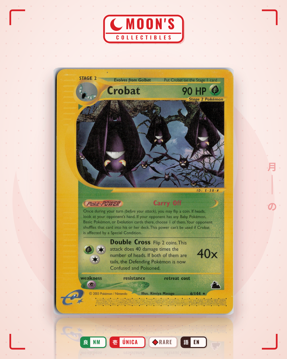 Carta Pokémon Crobat · Skyridge #6/144 (NM) — pieza única en Moon's Collectibles México