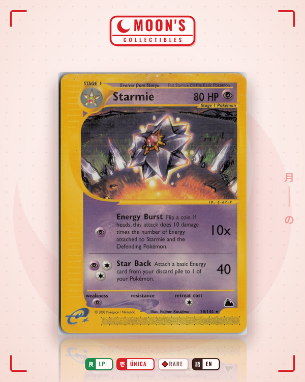Carta Pokémon Starmie · Skyridge #30/144 (LP) — pieza única en Moon's Collectibles México