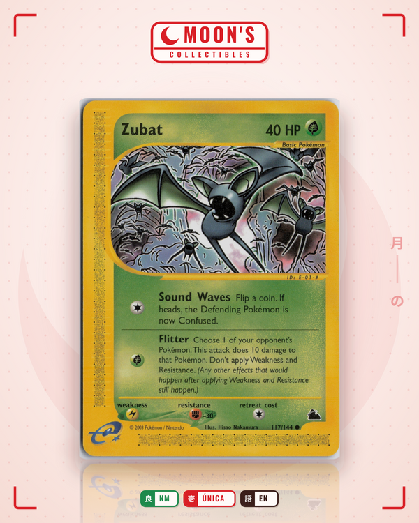 Carta Pokémon Zubat · Skyridge #117/144 (NM) — pieza única en Moon's Collectibles México