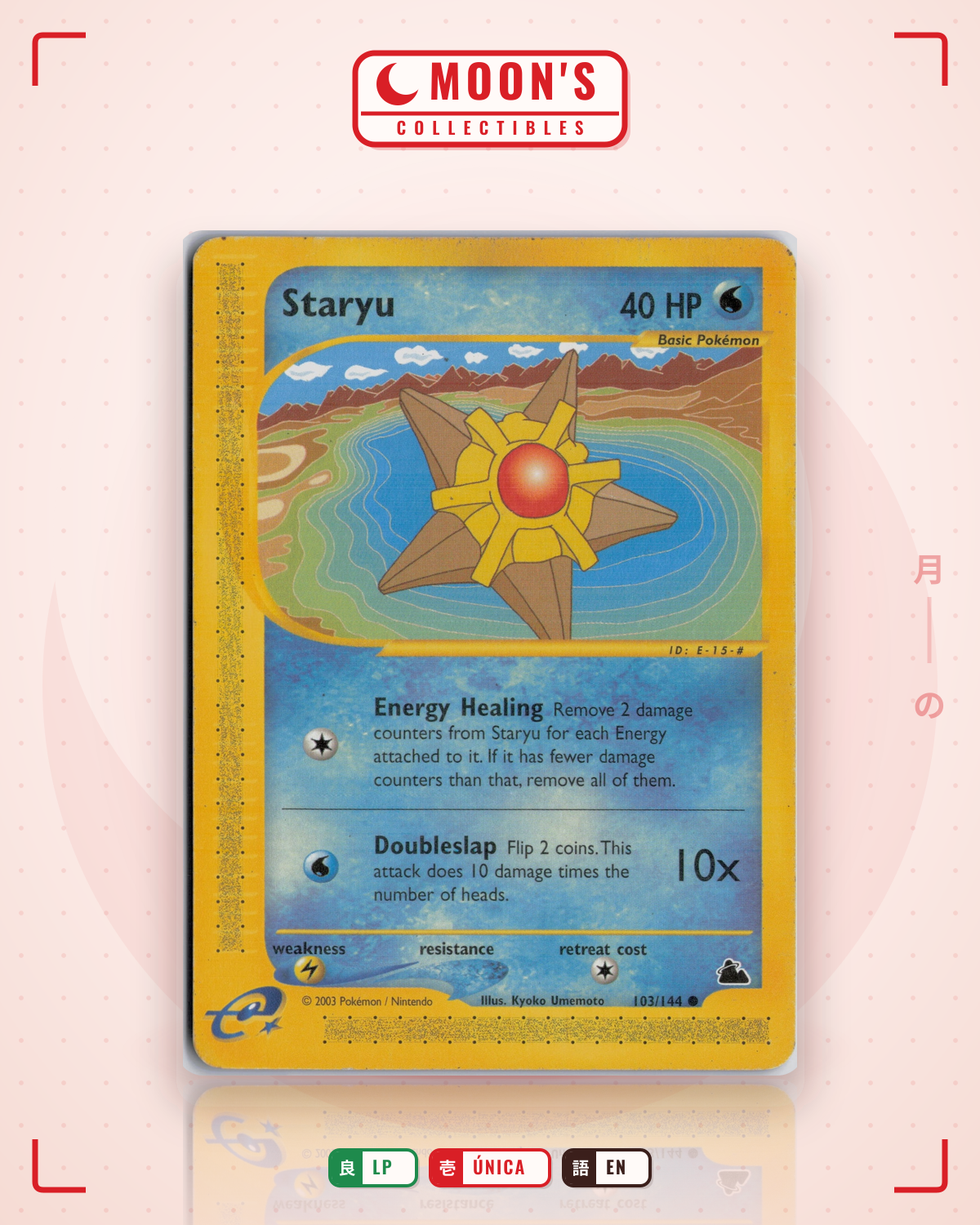 Carta Pokémon Staryu · Skyridge #103/144 (LP) — pieza única en Moon's Collectibles México