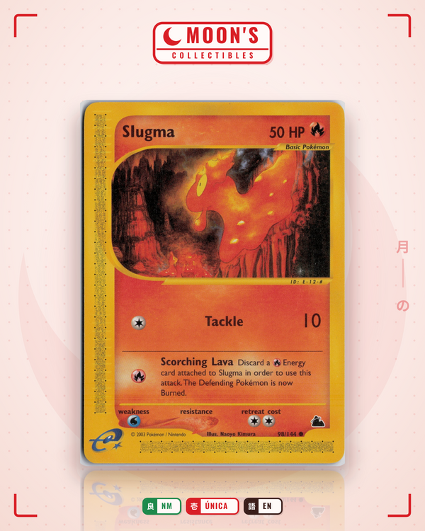 Carta Pokémon Slugma · Skyridge #98/144 (NM) — pieza única en Moon's Collectibles México
