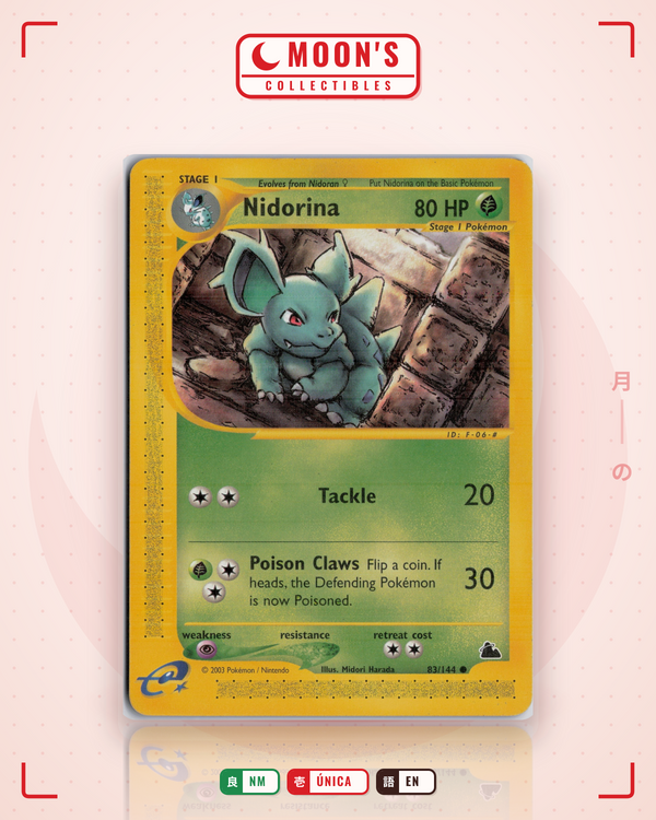 Carta Pokémon Nidorina · Skyridge #83/144 (NM) — pieza única en Moon's Collectibles México