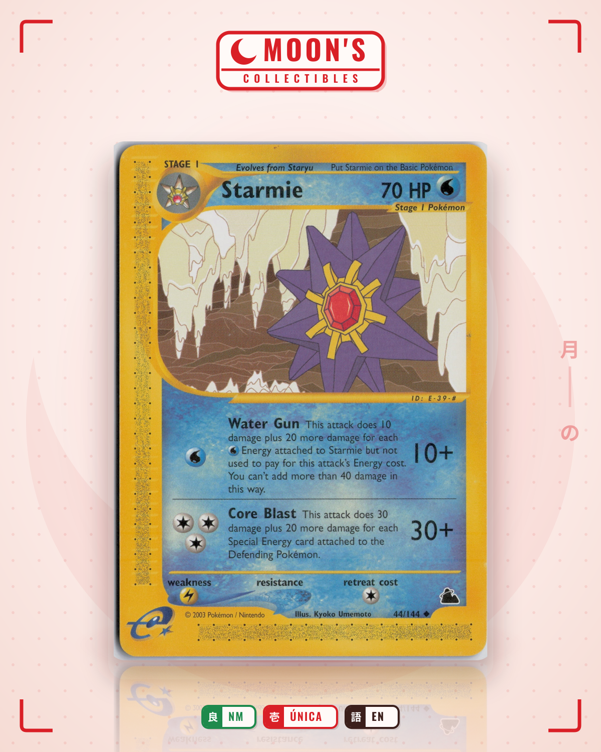 Carta Pokémon Starmie · Skyridge #44/144 (NM) — pieza única en Moon's Collectibles México