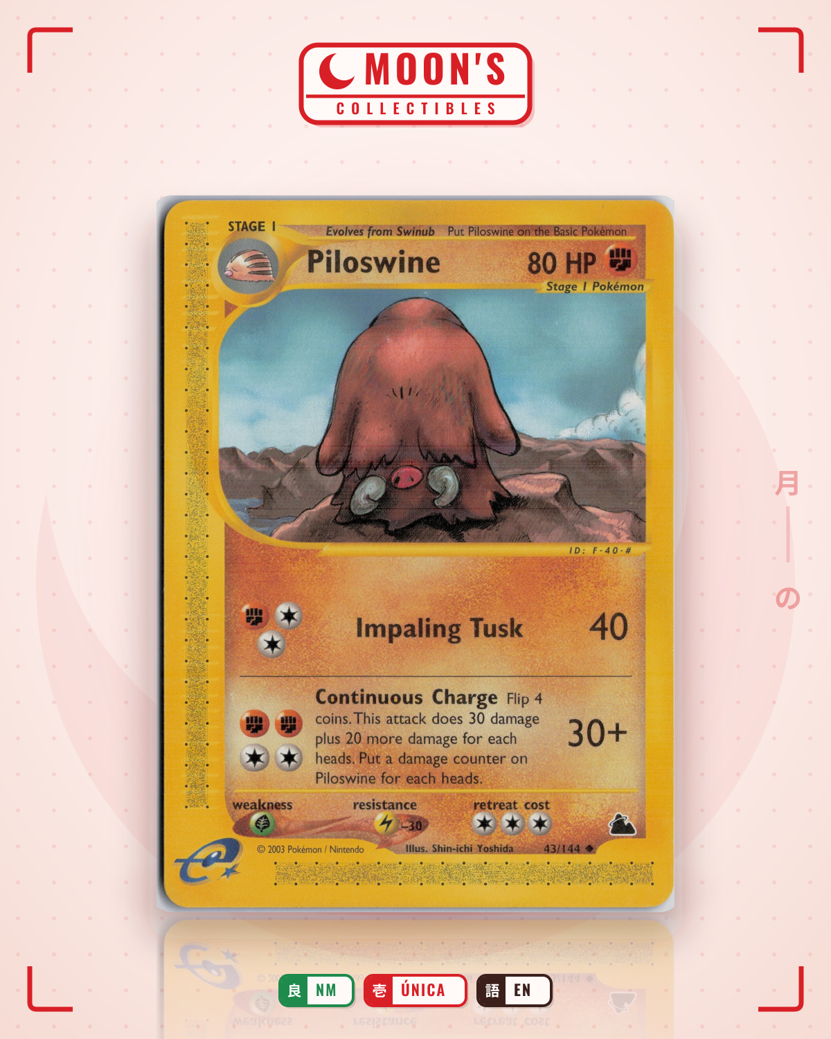Carta Pokémon Piloswine · Skyridge #43/144 (NM) — pieza única en Moon's Collectibles México