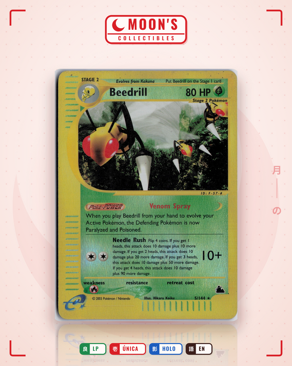 Carta Pokémon Beedrill · Skyridge #5/144 (LP) — pieza única en Moon's Collectibles México