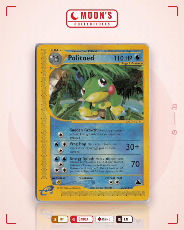 Carta Pokémon Politoed · Skyridge #25/144 (MP) — pieza única en Moon's Collectibles México